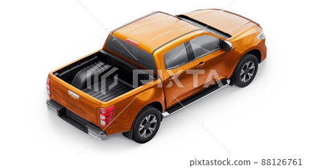 Mid-size modern pickup truck. 3D illustration 88126761
