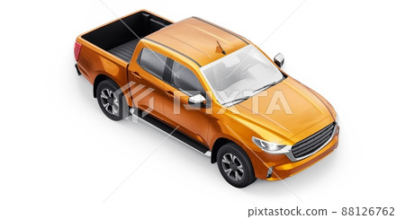 Mid-size modern pickup truck. 3D illustration Mid-size modern pickup truck. 3D illustration 88126762