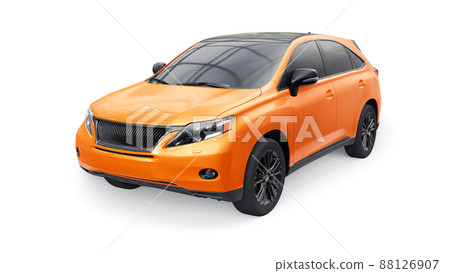 City premium family SUV on white isolated background. 3d rendering. 88126907