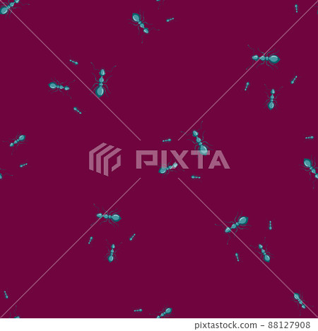 Ants seamless pattern. Insects on colorful background. Vector illustration for textile 88127908