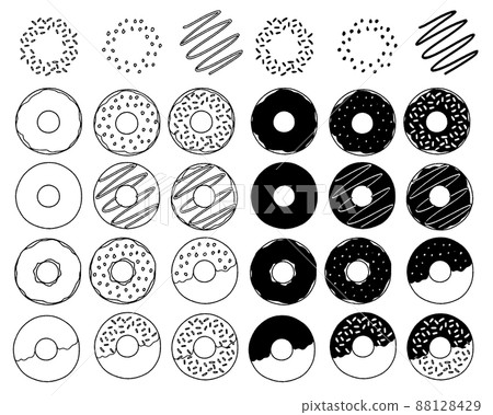 Donut hand-drawn illustration 01 - line drawing 88128429