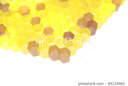 具有復制空間的 3DCG 抽象六邊形蜂蜜圖像 88128862