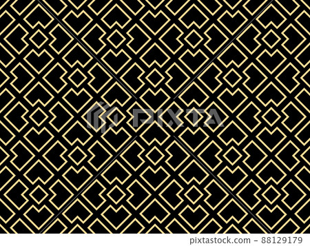 Abstract geometric pattern. A seamless vector background. Gold and black ornament. Graphic modern pattern. Simple lattice graphic design 88129179