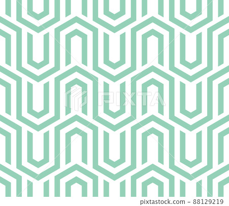 Abstract geometric pattern with stripes, lines. Seamless vector background. White and green ornament. Simple lattice graphic design 88129219