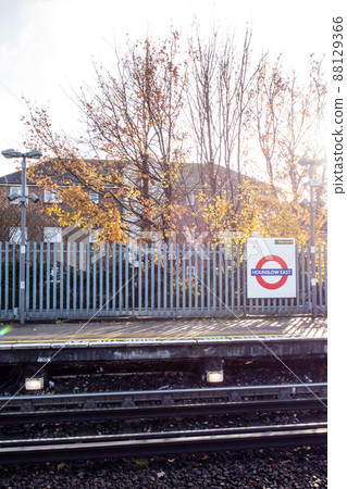 London Underground station on the ground in the suburbs of London 88129366
