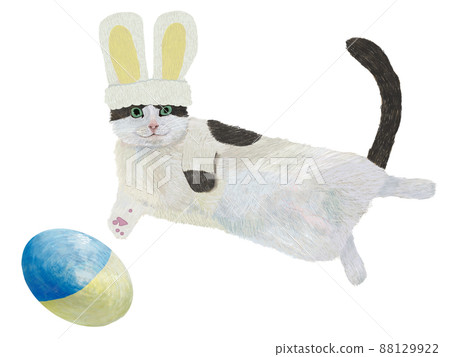 Rabbit bee black cat and blue yellow egg _ sideways 88129922