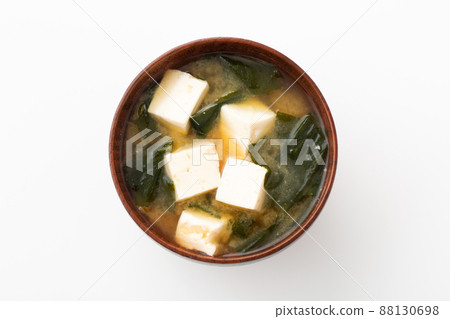 Miso soup with tofu and wakame Miso soup with tofu and wakame 88130698