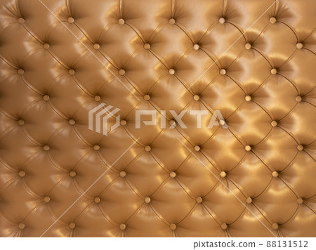 Texture of brown beige leather background with capitone pattern, full-frame. Brown retro Chesterfield style. Texture of brown beige leather background with capitone pattern, full-frame. Brown retro Chesterfield style. 88131512