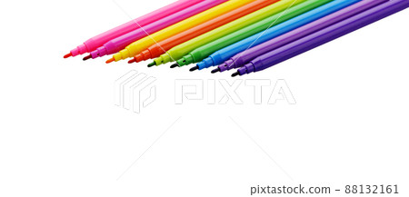 Felt Tip Pens. Multicolored Felt-Tip Pens isolated. Colorful markers pens Felt Tip Pens. Multicolored Felt-Tip Pens isolated. Colorful markers pens 88132161