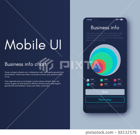 Vector graphics infographics with mobile phone. Template for creating mobile applications, workflow layout, diagram, banner, web design, business reports 88132576