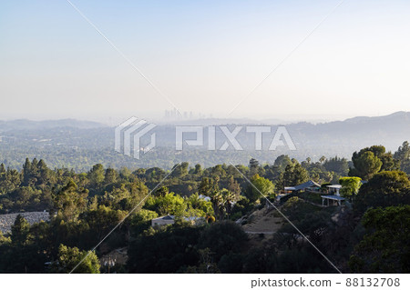 Sunny high angle view of the Los Angeles country Sunny high angle view of the Los Angeles country 88132708