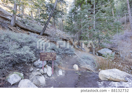 Sunny view of the trailhead of Castle Rock Trail Sunny view of the trailhead of Castle Rock Trail 88132732