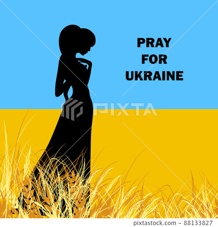 A girl prays for peace in Ukraine. A girl prays for peace in Ukraine. 88133827