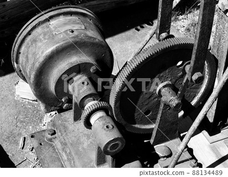 Abandoned Mining gear and machinery Abandoned Mining gear and machinery 88134489