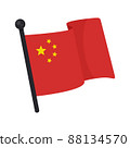 cartoon style illustration of a China flag 88134570