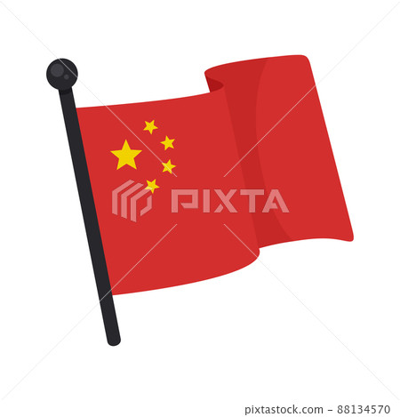 cartoon style illustration of a China flag 88134570