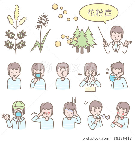 Hay fever symptom set 88136418