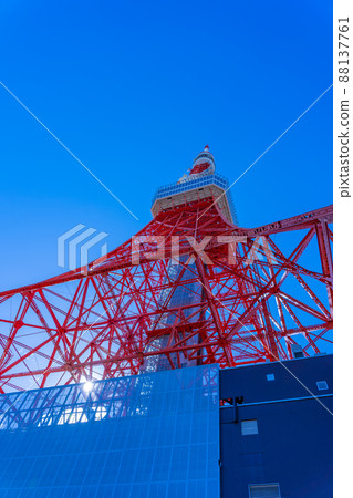Tokyo Tower, a tourist attraction seen from below Tokyo Tower, a tourist attraction seen from below 88137761