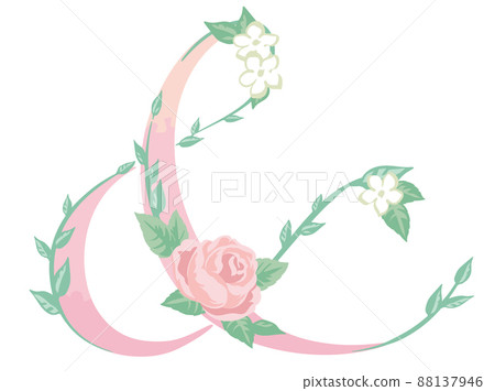 使用優雅的花朵設計字母。 “&”。矢量材料。 使用優雅的花朵設計字母。 “&”。矢量材料。 88137946