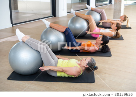 Pilates - women with exercise ball Pilates - women with exercise ball 88139636
