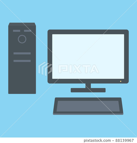 簡單可愛的台式電腦插畫 88139967