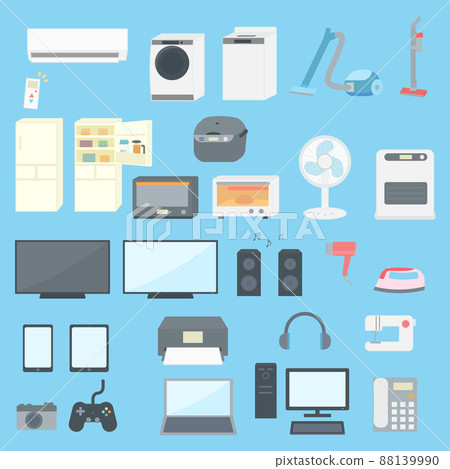 Illustration set of simple and cute home appliances 88139990