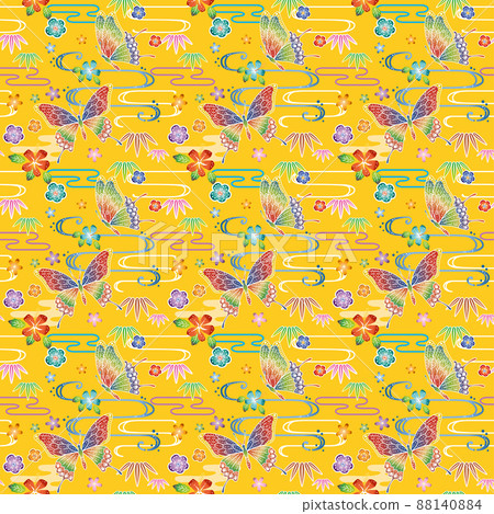 沖繩傳統工藝琉球 Bingata 設計插圖 88140884