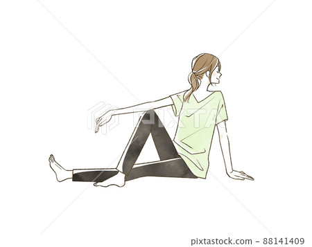 A woman stretching A woman stretching 88141409