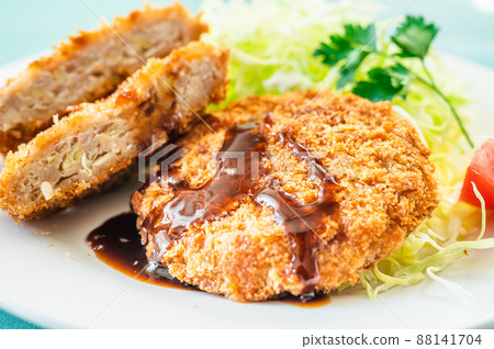 Menchi-katsu with sauce Menchi-katsu with sauce 88141704