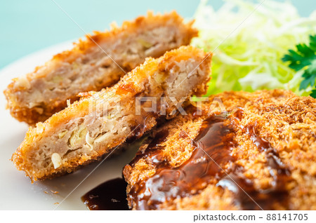 Menchi-katsu with sauce Menchi-katsu with sauce 88141705