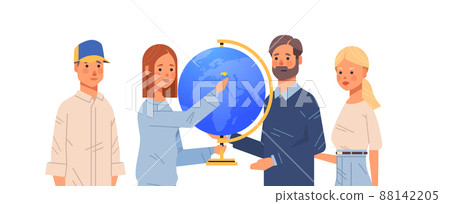 people against war Ukrainian characters with globe pray for Ukraine peace and freedom save Ukraine from russia 88142205