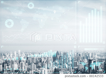 Double exposure business concept with graphics Double exposure business concept with graphics 88142533