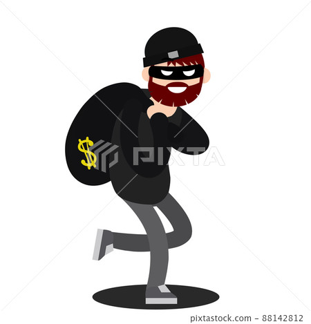 Thief with bag of money Thief with bag of money 88142812