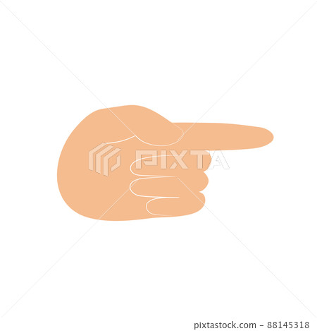 Pointing gesture. Hand with forefinger extended. Vector flat illustration Pointing gesture. Hand with forefinger extended. Vector flat illustration 88145318