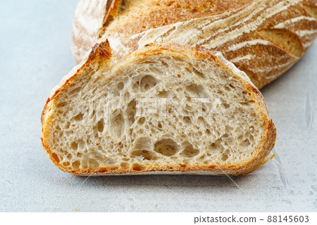 Cross section of cut bread Cross section of cut bread 88145603