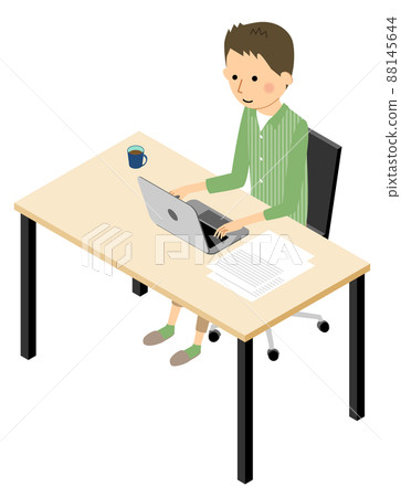 Isometric telework remote work - Stock Illustration [88145644] - PIXTA