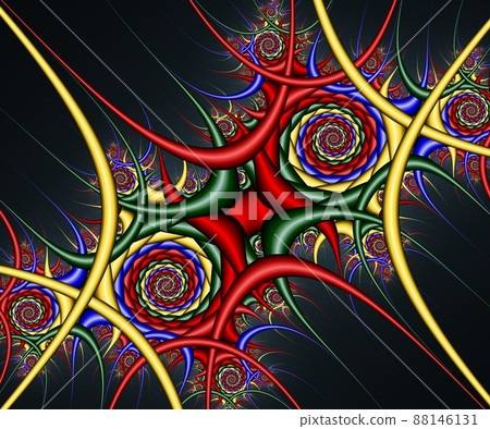 Computer generated abstract colorful fractal artwork 88146131