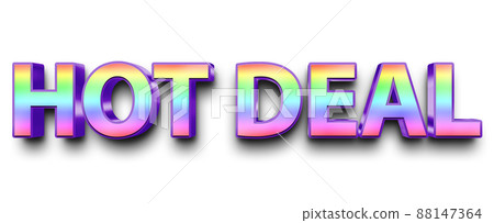 Rainbow volumetric 3D Text of the inscription Hot Deal isolated cut out Rainbow volumetric 3D Text of the inscription Hot Deal isolated cut out 88147364
