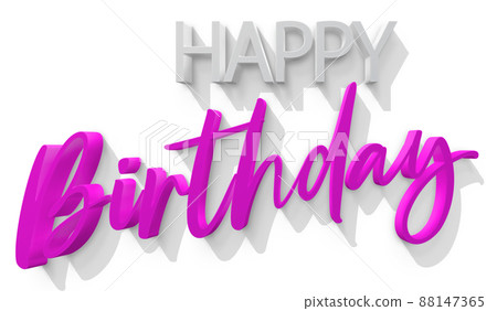 white Pink volumetric 3D Text inscription Happy Birthday. isolation cut out white Pink volumetric 3D Text inscription Happy Birthday. isolation cut out 88147365