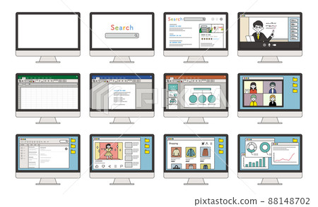 電腦屏幕插圖集 電腦屏幕插圖集 88148702