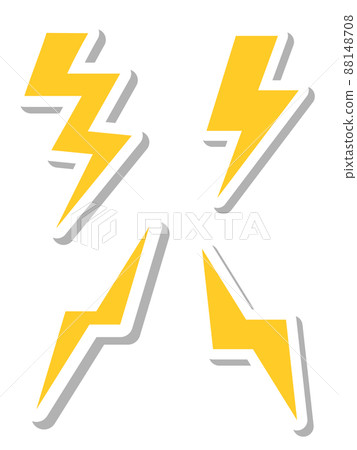 閃電，無線電波集插圖，貼紙風格 88148708