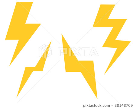 Set illustrations of lightning and radio waves 88148709