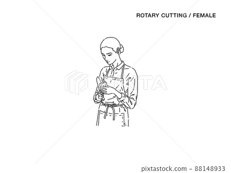 一個女人剝掉假髮的插圖(線) 一個女人剝掉假髮的插圖(線) 88148933