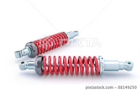 car shock absorbers on the white background. car shock absorbers on the white background. 88149250