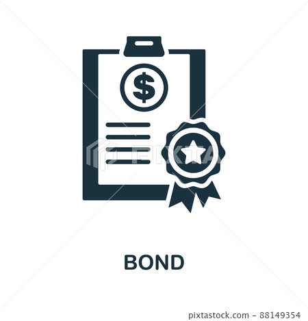 Bond icon. Monochrome simple Bond icon for templates, web design and infographics 88149354