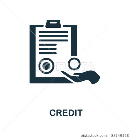 Credit icon. Monochrome simple Credit icon for templates, web design and infographics Credit icon. Monochrome simple Credit icon for templates, web design and infographics 88149358
