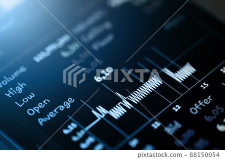 Stock exchange market or trading graph on LED display , financial investment and economy trends concept Stock exchange market or trading graph on LED display , financial investment and economy trends concept 88150054