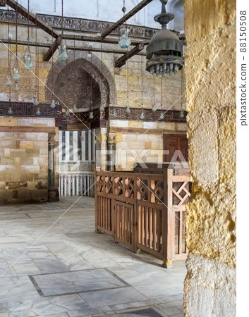 Interior of Mausoleum of al-Salih Nagm Ad-Din Ayyub in 1242-44, Al Muizz Street, Old Cairo, Egypt Interior of Mausoleum of al-Salih Nagm Ad-Din Ayyub in 1242-44, Al Muizz Street, Old Cairo, Egypt 88150508