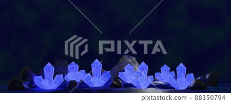 Mysterious crystal cave (fantasy image, 3d rendered image) 88150794