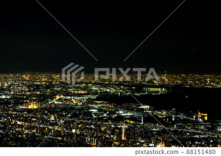 << Kobe City, Hyogo Prefecture >> Night view from Kikuseidai << Kobe City, Hyogo Prefecture >> Night view from Kikuseidai 88151480